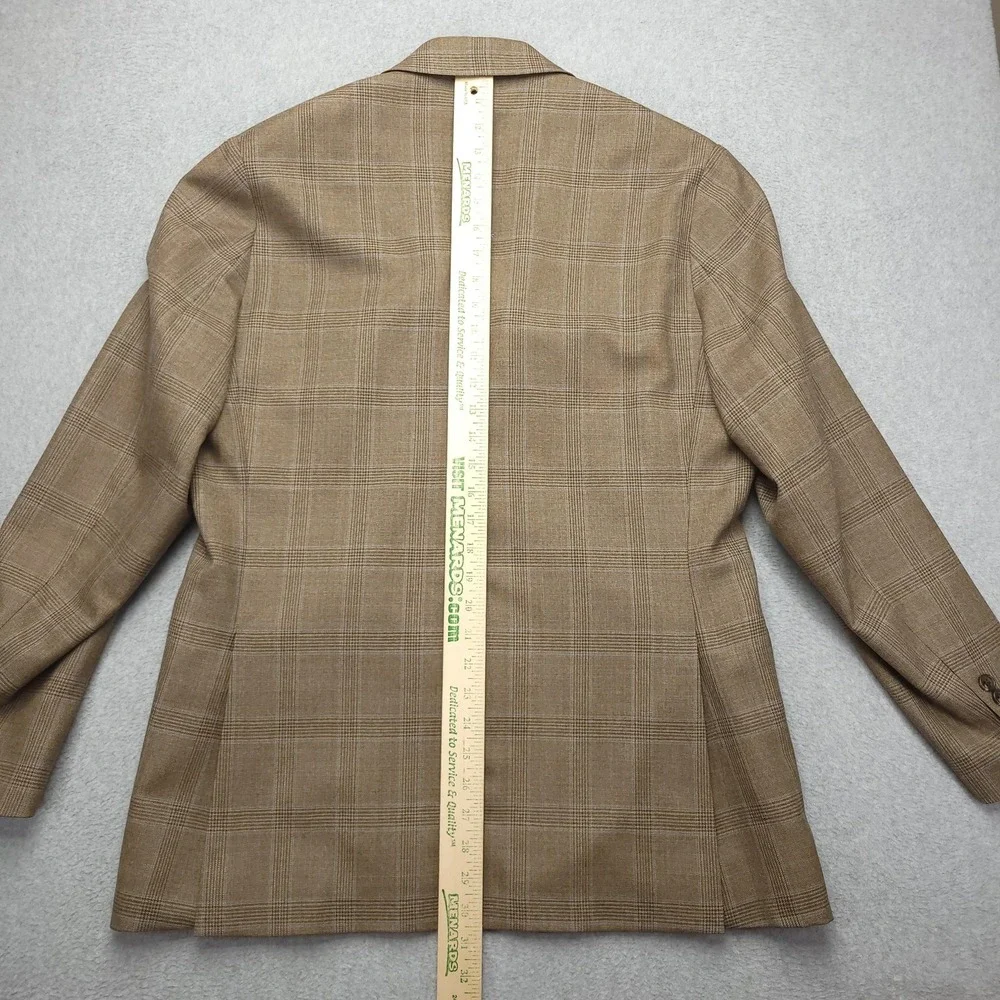 Jos A Bank Signature Blazer Mens 42R Brown Plaid Wool Tweed Sport Coat Jacket